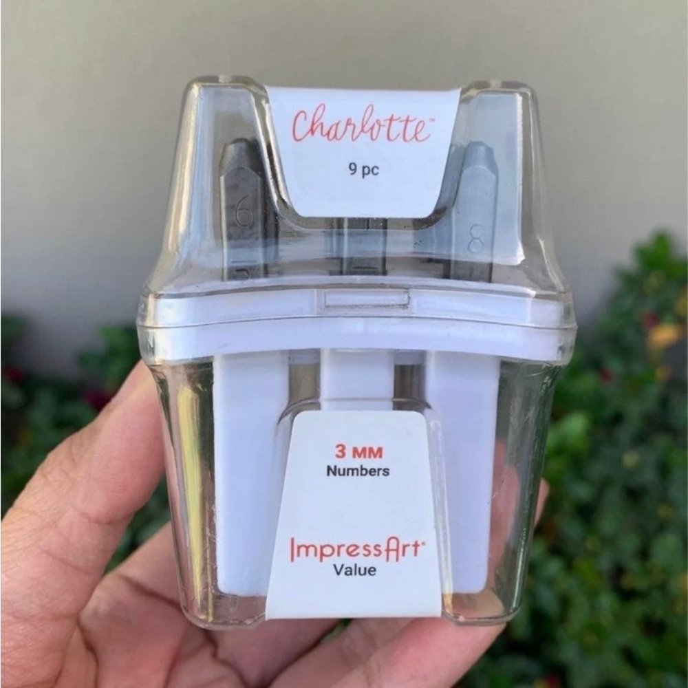 Impressart Charlotte 3 MM Numbers metal stamp with Case